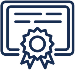 Illustration of a certificate with a ribbon